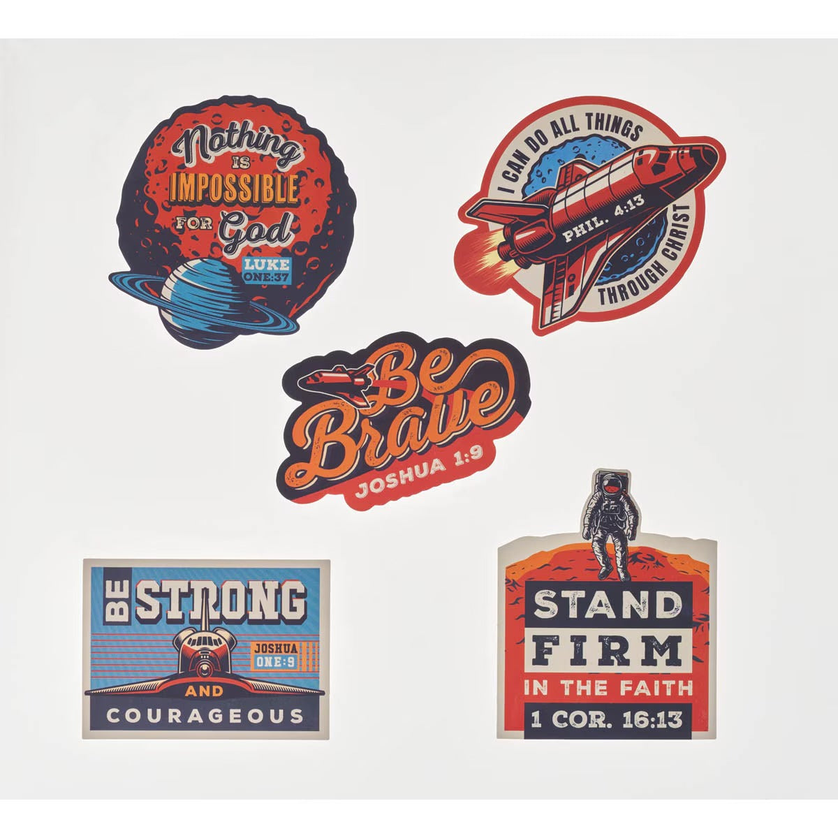 Be Brave Sticker Set - Joshua 1:9 - The Christian Gift Company
