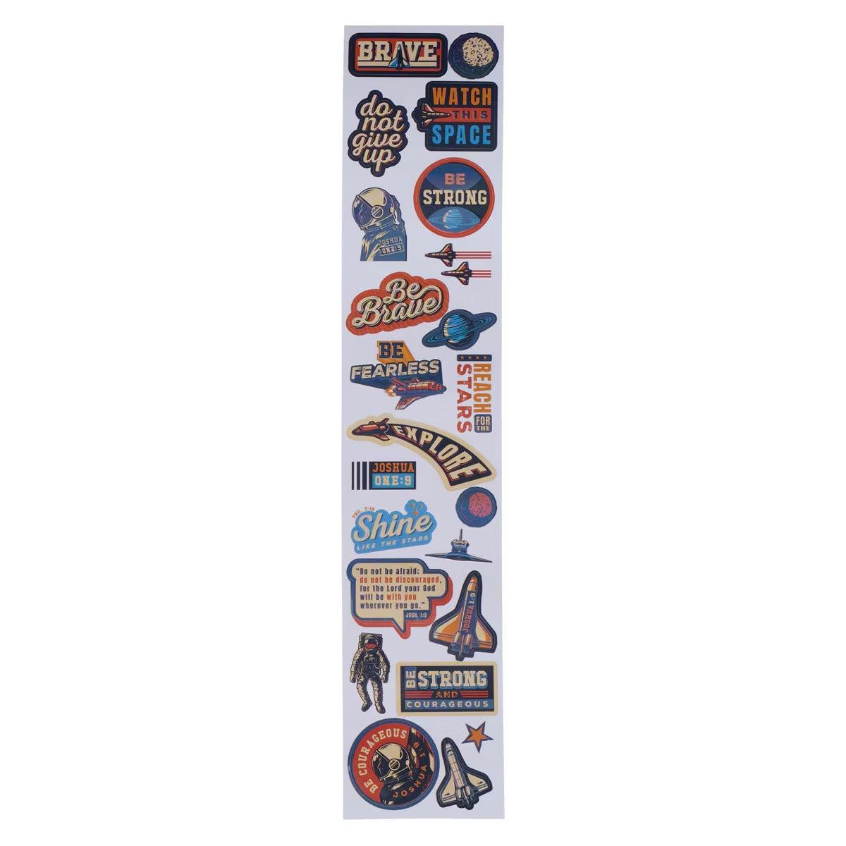 Be Strong and Courageous Sticker Roll - Joshua 1:9 - The Christian Gift Company