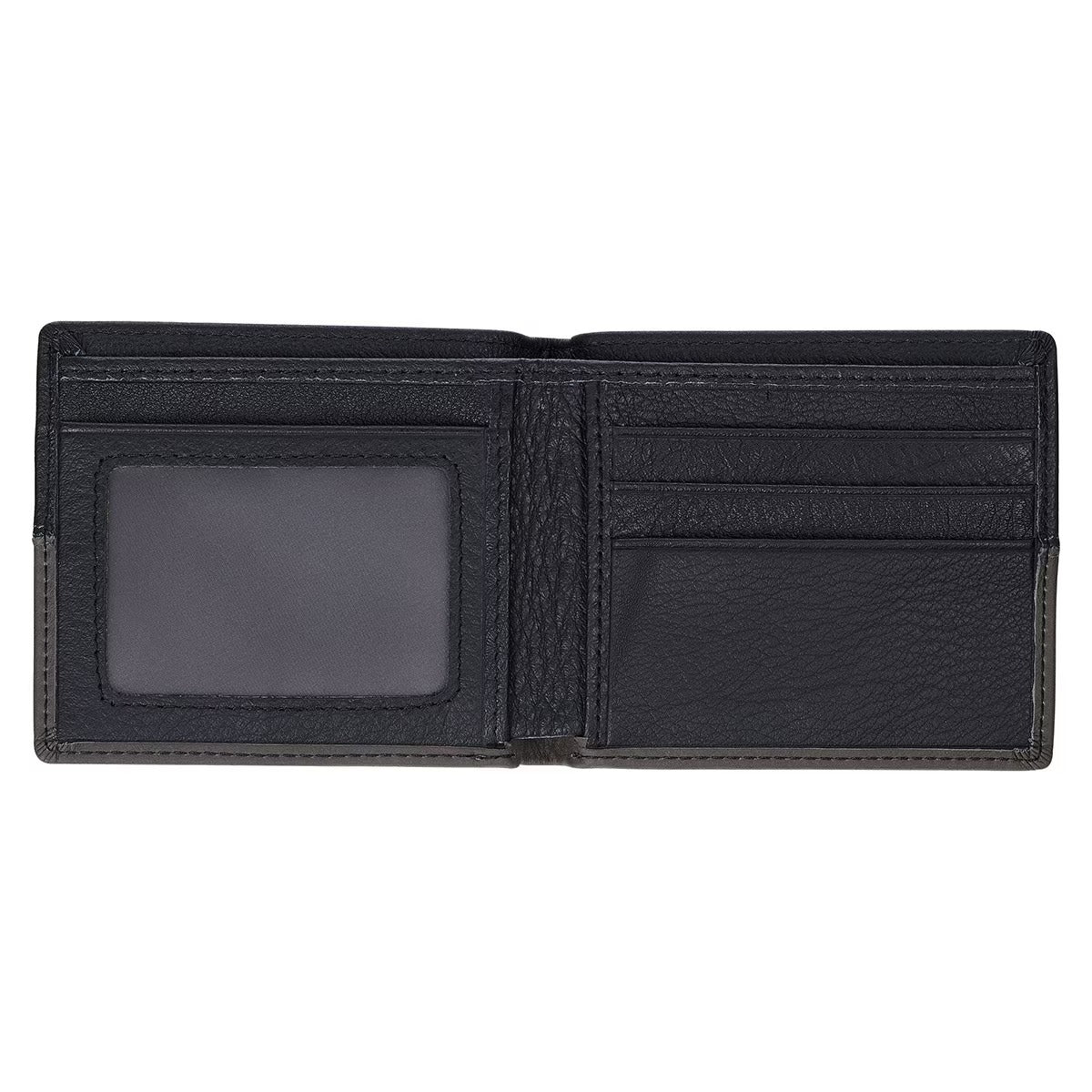 Walk by Faith Black and Grey Full Grain Leather Wallet - 2 Corinthians 5:7