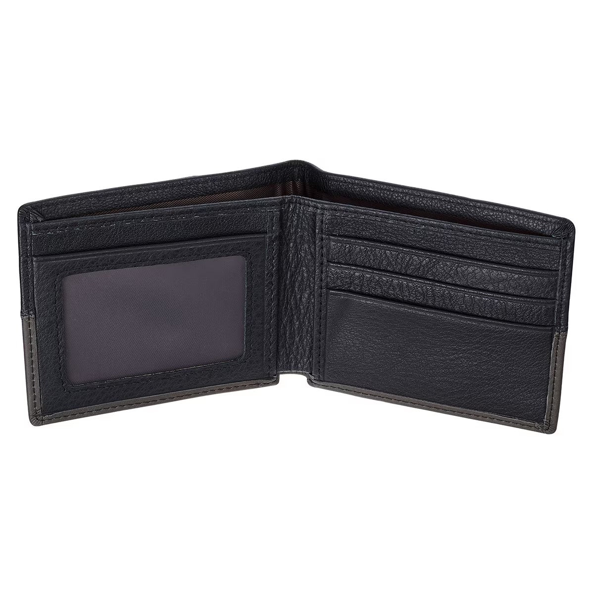 Walk by Faith Black and Grey Full Grain Leather Wallet - 2 Corinthians 5:7