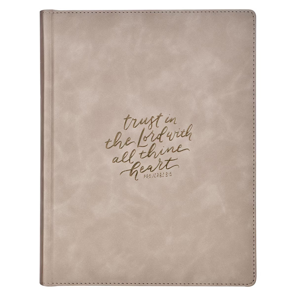 Trust Taupe Faux Leather Large Print King James Version Note-taking Bible - Proverbs 3:5 - The Christian Gift Company