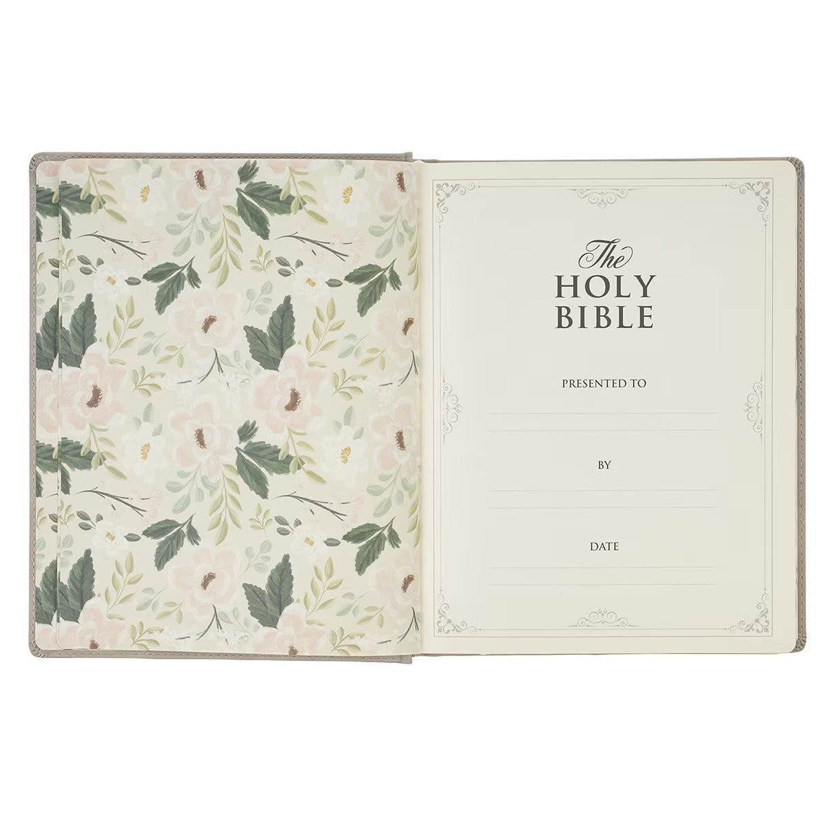 Trust Taupe Faux Leather Large Print King James Version Note-taking Bible - Proverbs 3:5 - The Christian Gift Company
