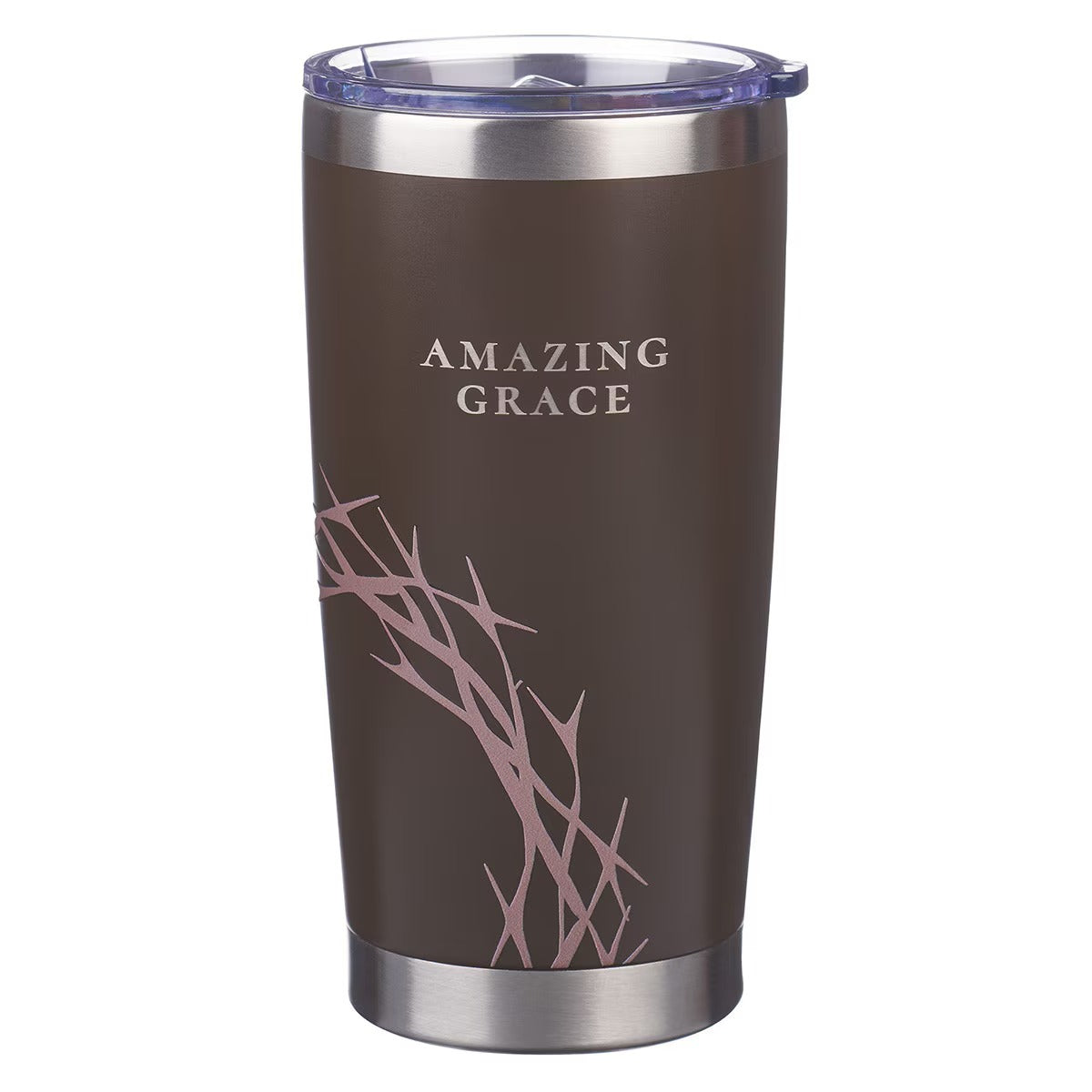 Amazing Grace Brown Stainless Steel Travel Tumbler - The Christian Gift Company