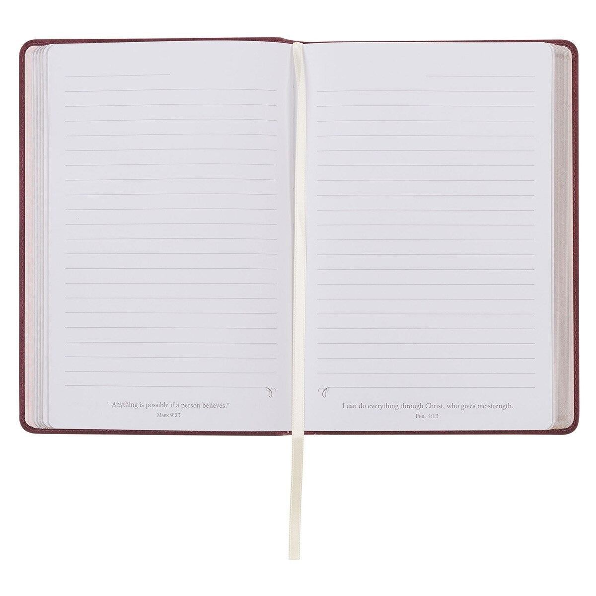 Things Are Possible Burgundy Faux Leather Classic Journal - Matthew 19:26 - The Christian Gift Company