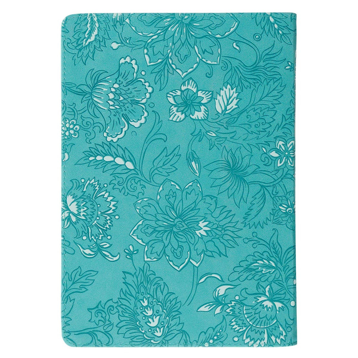 Trust in the Lord Teal Floral Faux Leather Journal with Zip Closure - Proverbs 3:5 - The Christian Gift Company
