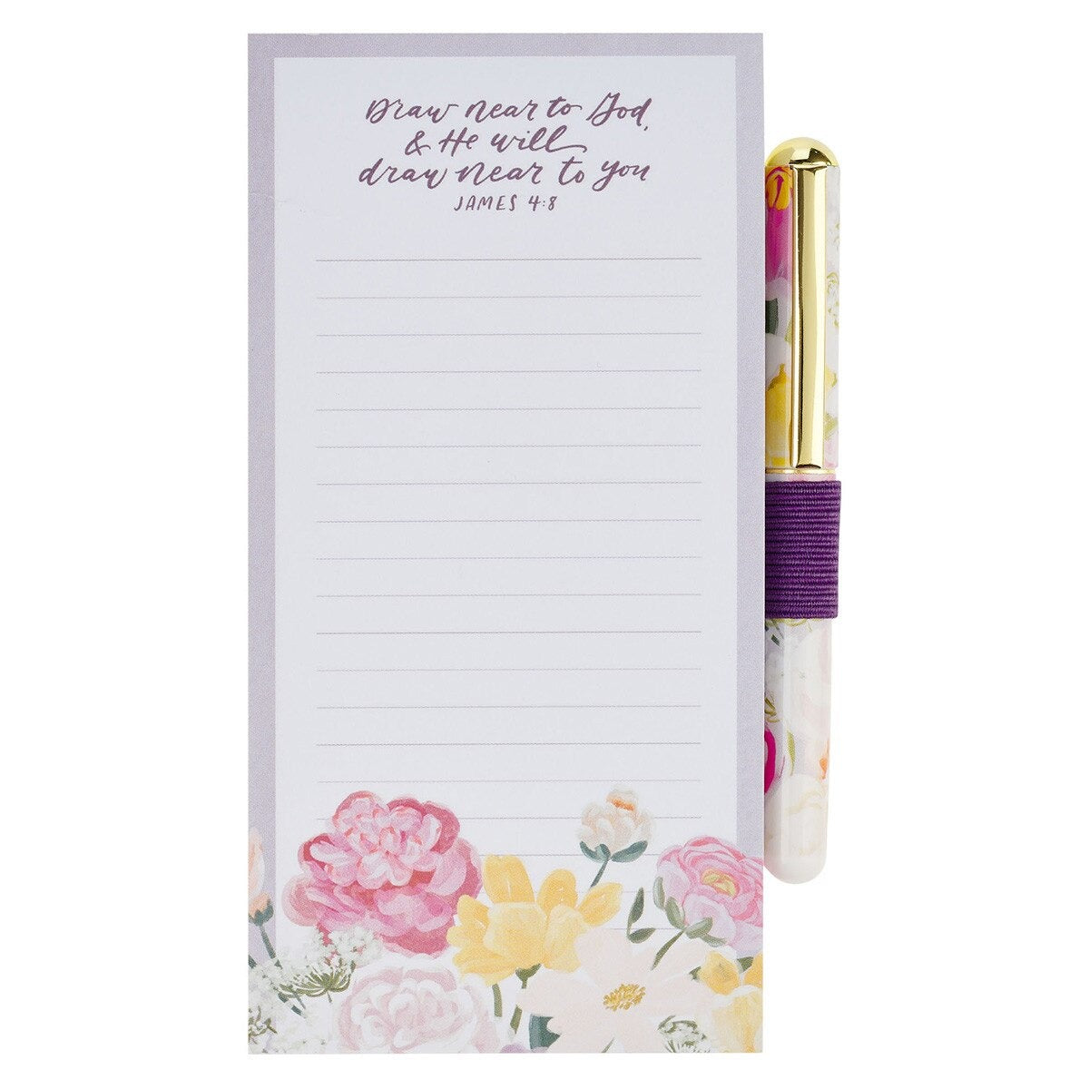 Draw Near to God Magnetic Notepad and Pen Gift Set James 4:8 - The Christian Gift Company