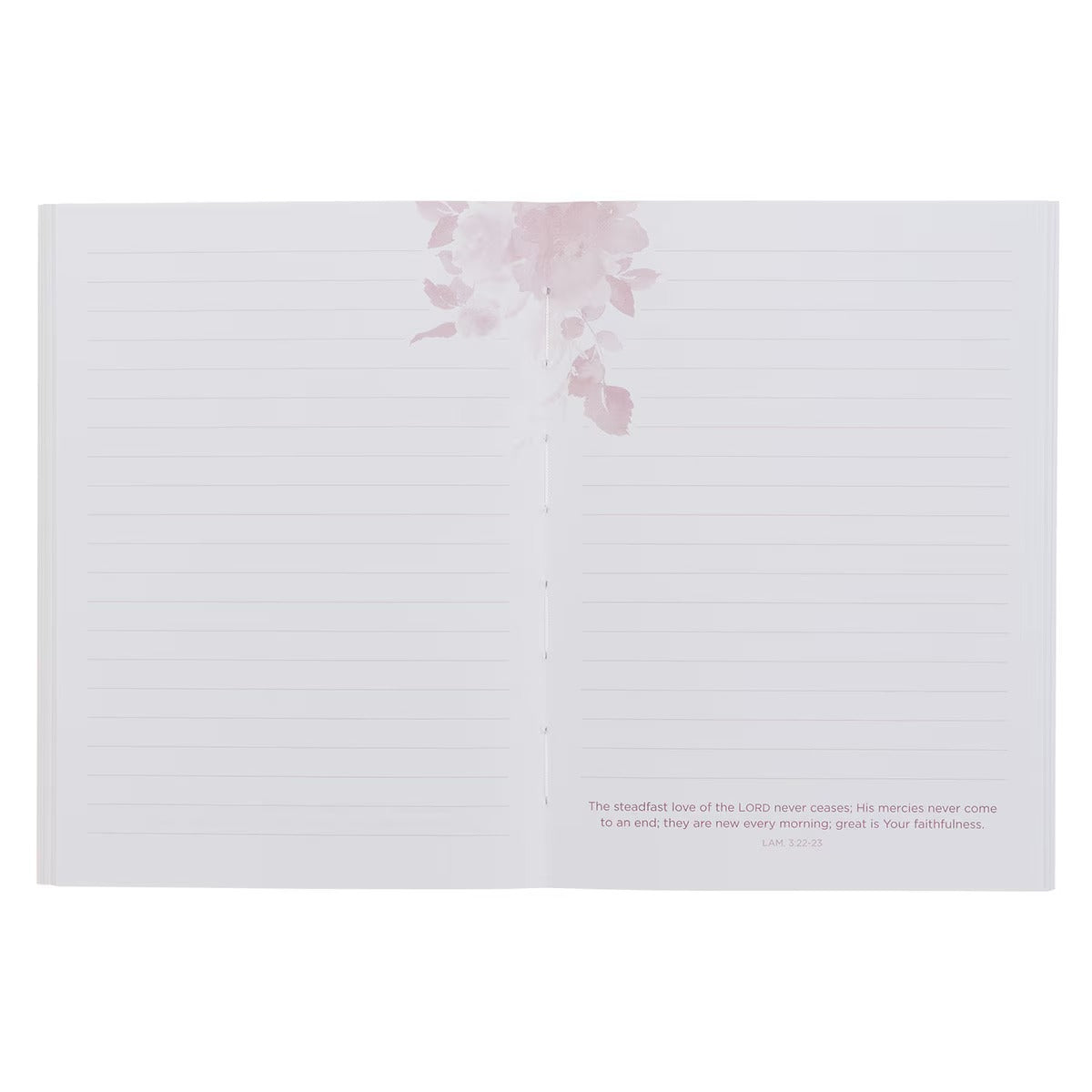 His Mercies Are New Every Morning Red Floral Medium Notebook - Lamentations 3:22–23 - The Christian Gift Company