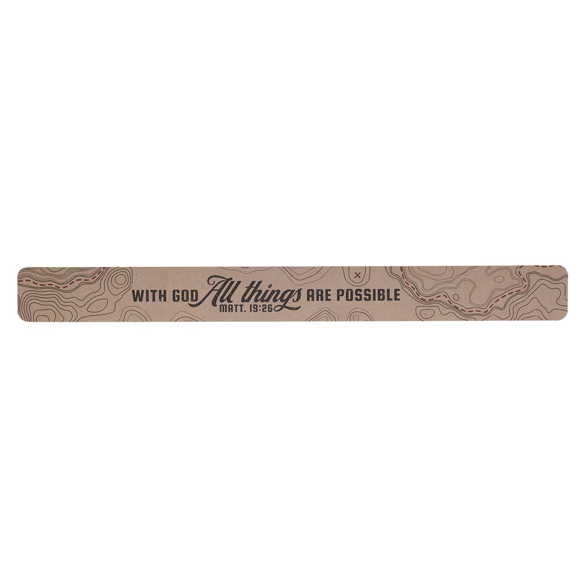 All Things Are Possible Tan Topography Large Magnetic Strip - Matthew 19:26 - The Christian Gift Company