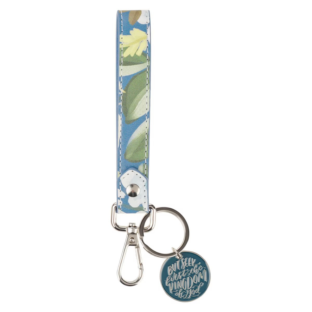 Seek the Kingdom Blue Wrist Strap Keychain - Matthew 6:33 - The Christian Gift Company