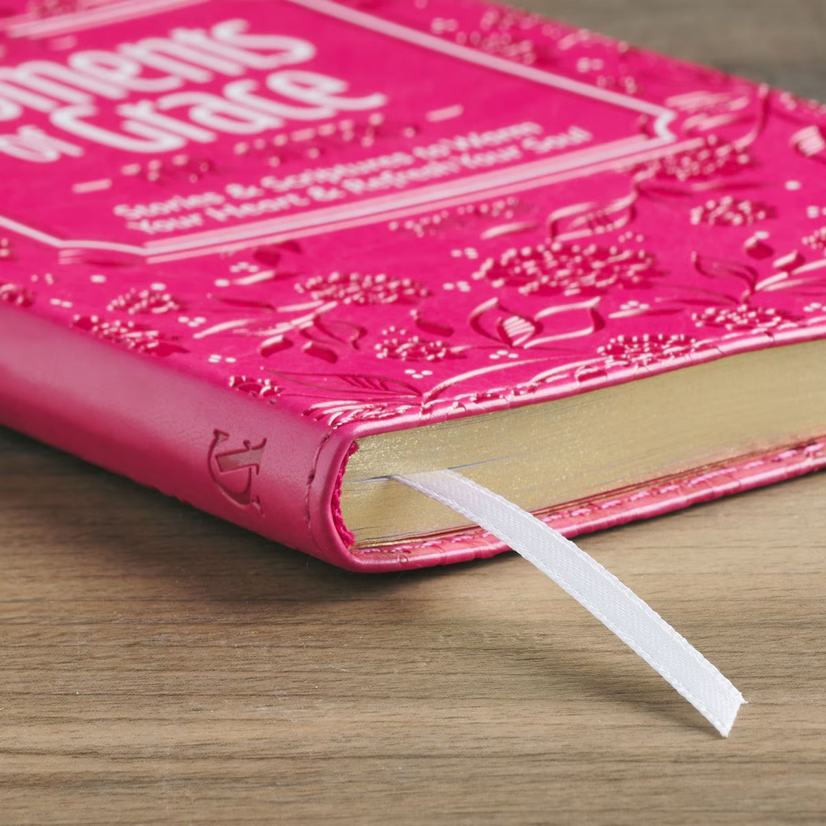 Moments of Grace for Sisters: Stories and Scriptures Pink Faux Leather Gift Book - The Christian Gift Company