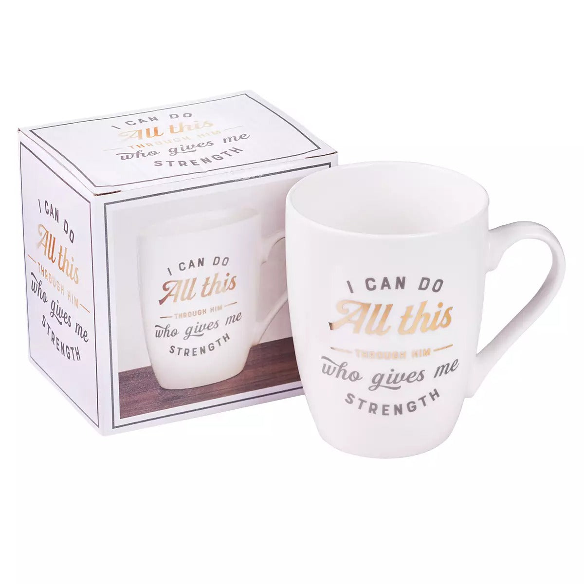 White Ceramic Mug: I Can Do All This Through Him