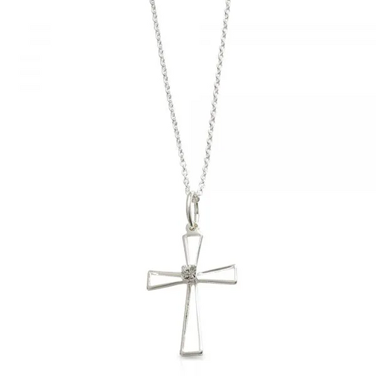 Elegant Cross Pendant with Crystal Centre - The Christian Gift Company