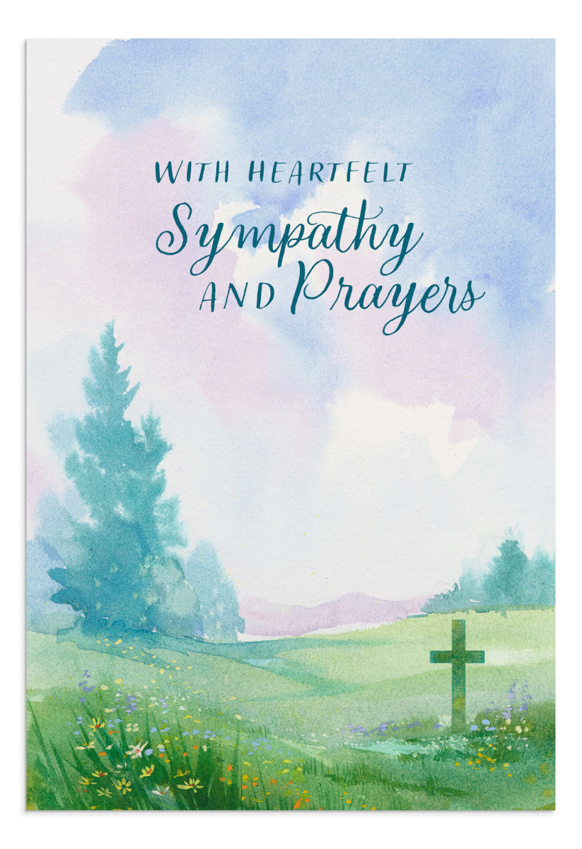 Sympathy - Watercolour Crosses Design - 12 Boxed Cards - The Christian Gift Company