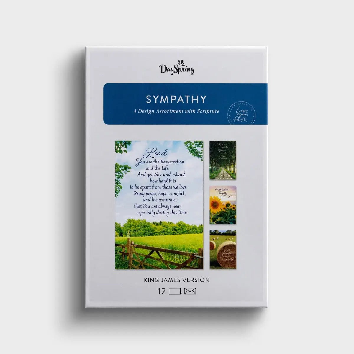 Sympathy - Fields of Comfort - 12 Count Boxed Cards and Envelopes, KJV - The Christian Gift Company