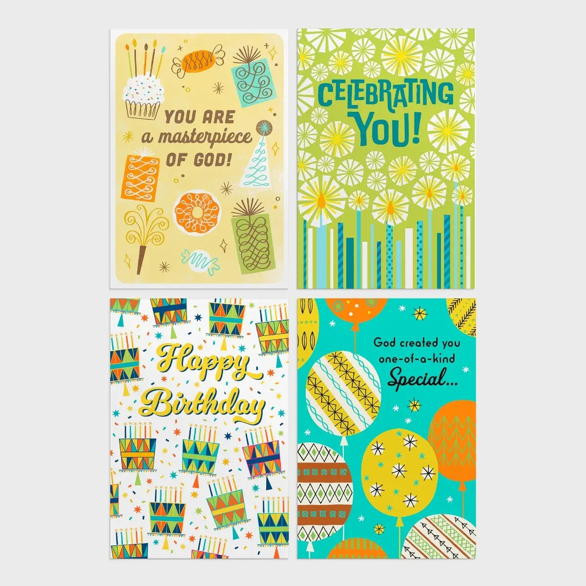 Birthday - Festive Assortment - 12 Boxed Cards and Envelopes, KJV - The Christian Gift Company