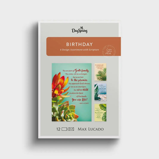 Max Lucado - Birthday - Botanical Art - 12 Boxed Cards and Envelopes - The Christian Gift Company