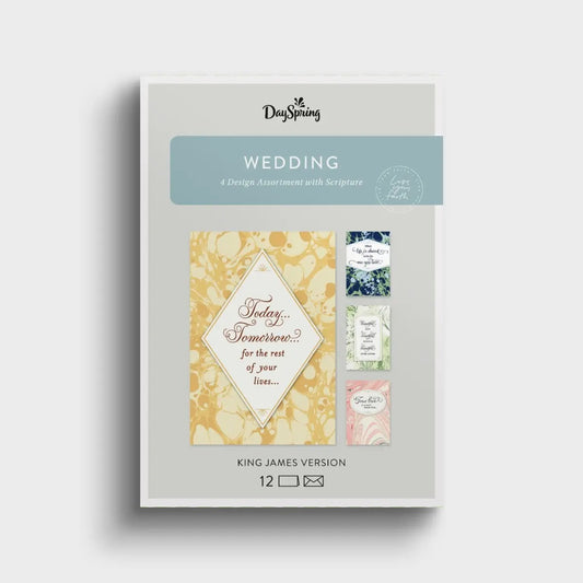 Wedding - Marble - 12 Count Boxed Cards and Envelopes, KJV - The Christian Gift Company