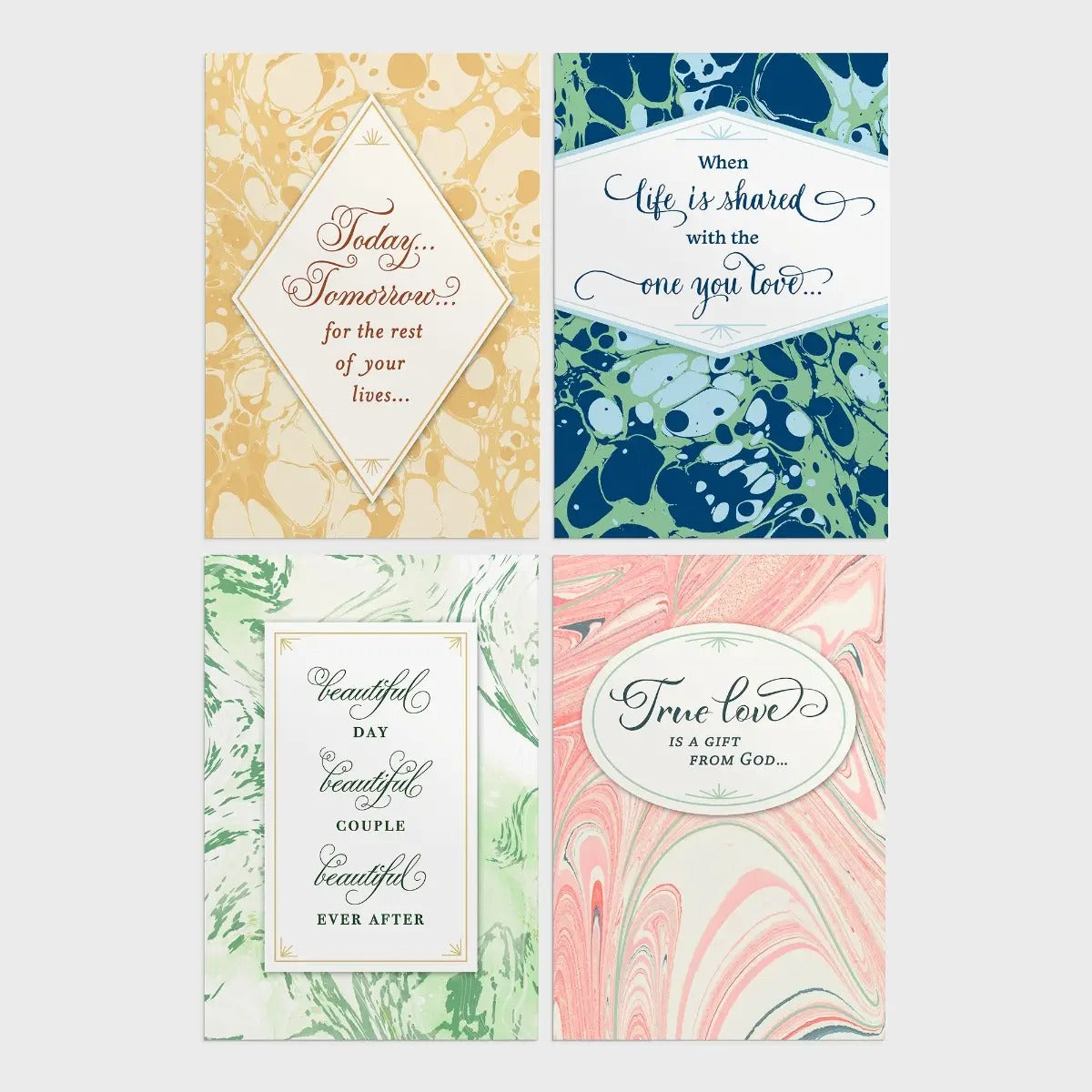 Wedding - Marble - 12 Count Boxed Cards and Envelopes, KJV - The Christian Gift Company