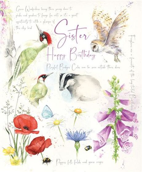 Sister Birthday Card - Wildlife Notebook - The Christian Gift Company