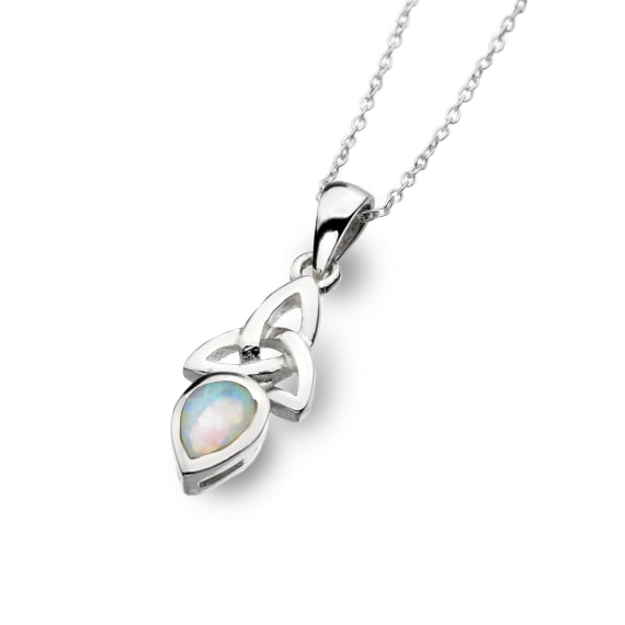 Trinity Knot Opal Necklace - The Christian Gift Company