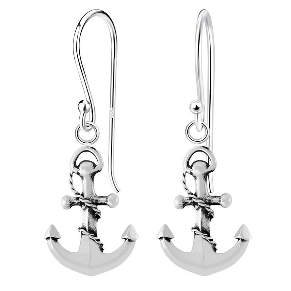 Sterling Silver Anchor Earrings - The Christian Gift Company