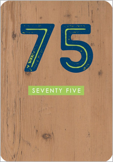 75th Birthday Card - Wood Stencil - The Christian Gift Company