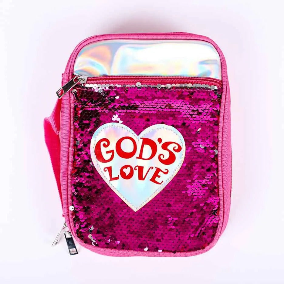 Sequinned Bible Cover - God's Love - The Christian Gift Company