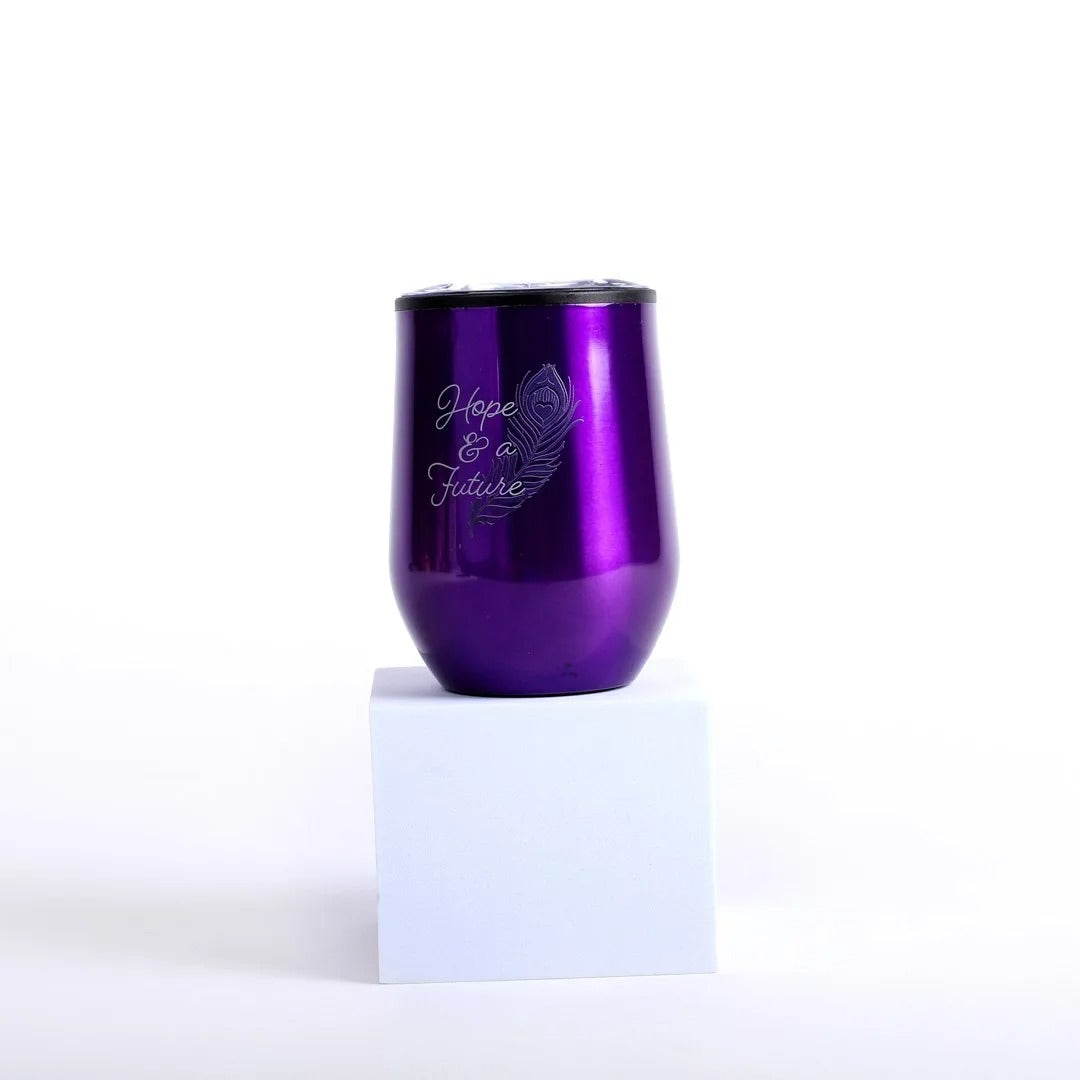 Stainless Steel Mug Tumbler in Purple - Hope and a Future - The Christian Gift Company