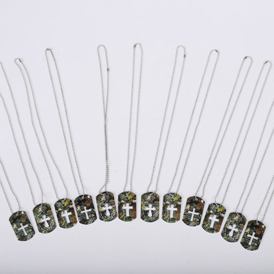 Dog Tag Necklace: Camouflage - pack of 12 - The Christian Gift Company