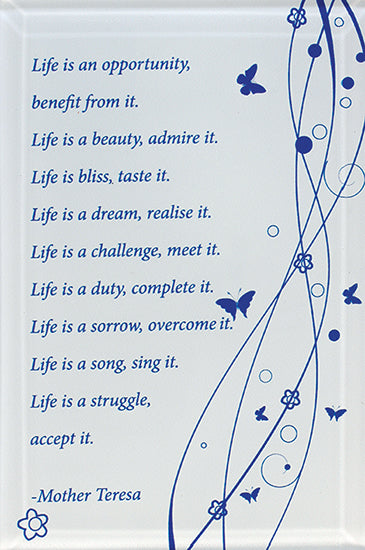 Glass Plaque - Life Is... - The Christian Gift Company