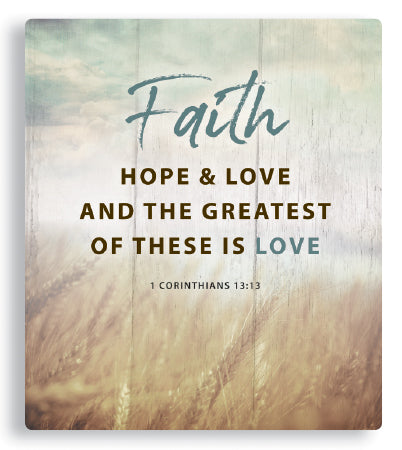 Porcelain Plaque/Faith, Hope & Love - The Christian Gift Company