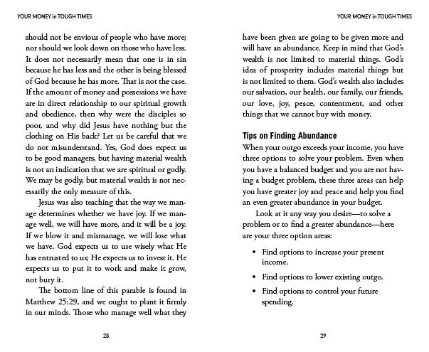 Your Money in Tough Times - The Christian Gift Company