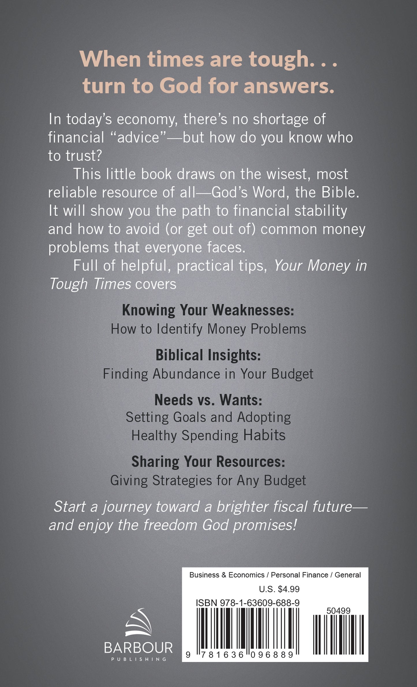 Your Money in Tough Times - The Christian Gift Company
