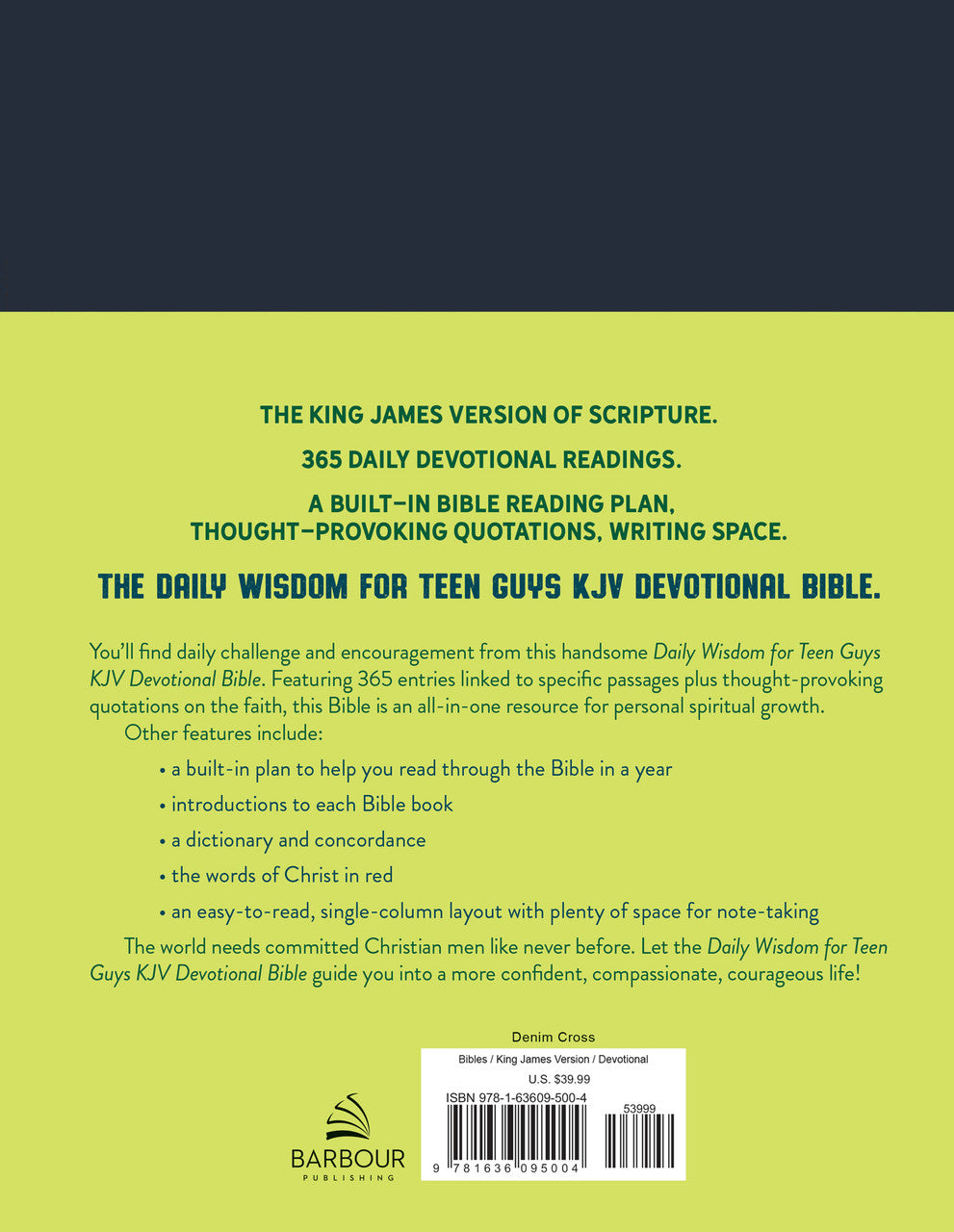 Daily Wisdom for Teen Guys KJV Devotional Bible - The Christian Gift Company