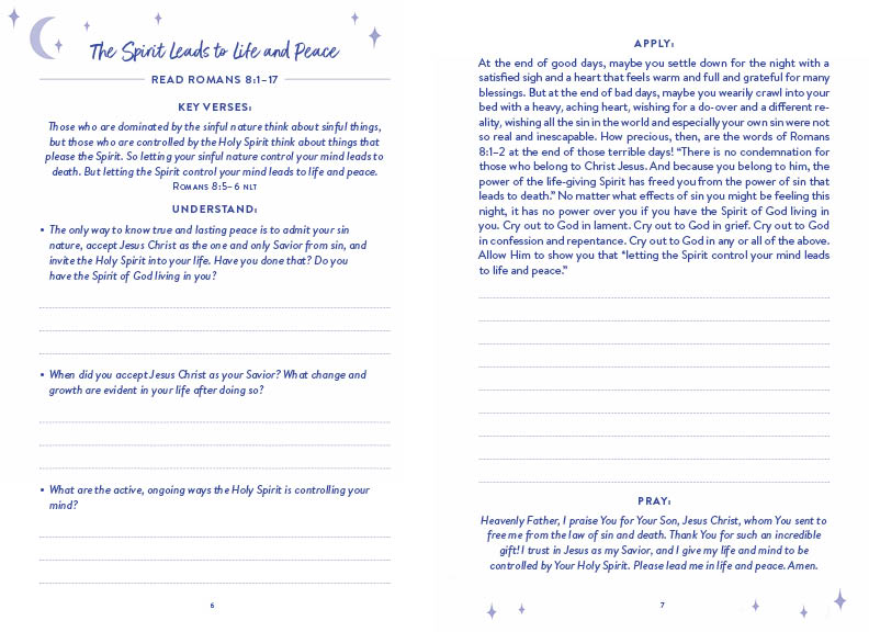 The 5-Minute Bible Study Journal for Women: Peaceful Meditations for Bedtime - The Christian Gift Company