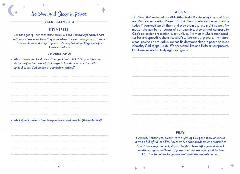The 5-Minute Bible Study Journal for Women: Peaceful Meditations for Bedtime - The Christian Gift Company