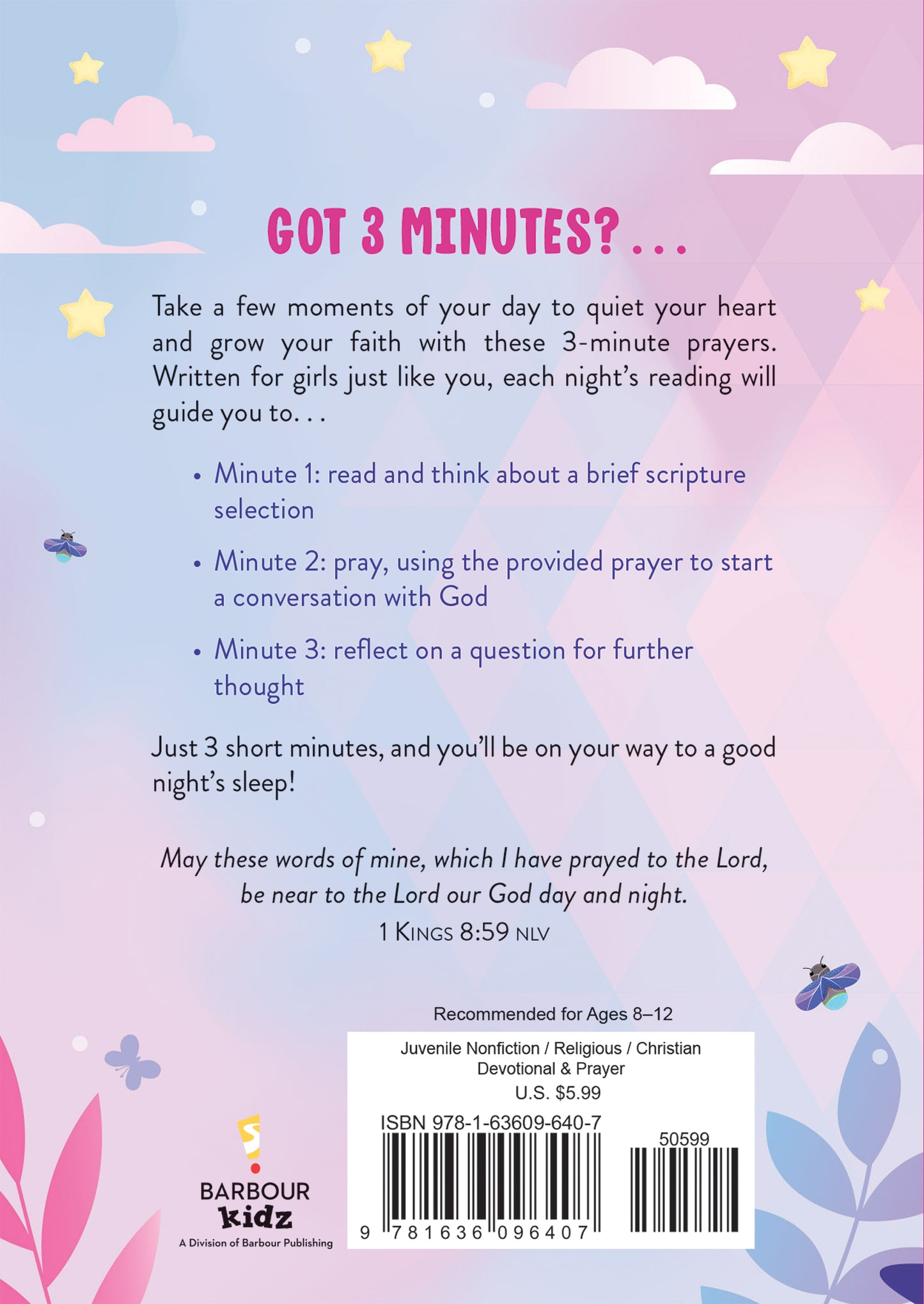 3-Minute Bedtime Prayers for Girls - The Christian Gift Company