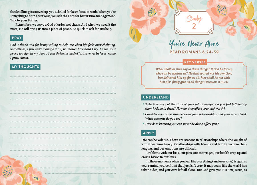 The Holy Bible KJV: 5-Minute Bible Study Edition (Summertime Florals)