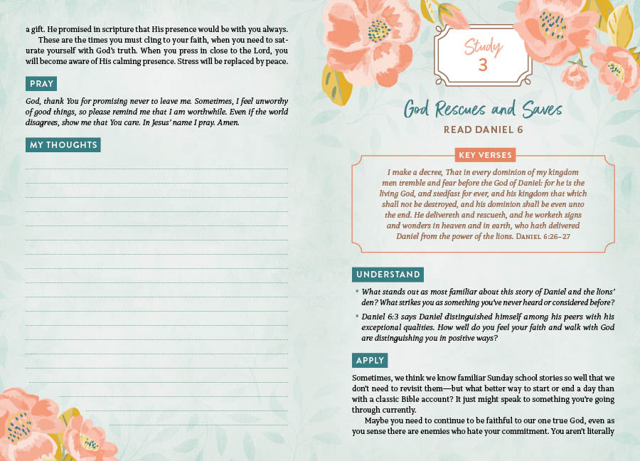 The Holy Bible KJV: 5-Minute Bible Study Edition (Summertime Florals)