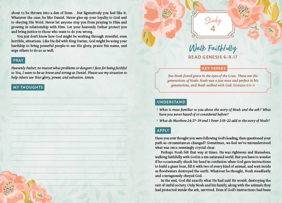 The Holy Bible KJV: 5-Minute Bible Study Edition (Summertime Florals)