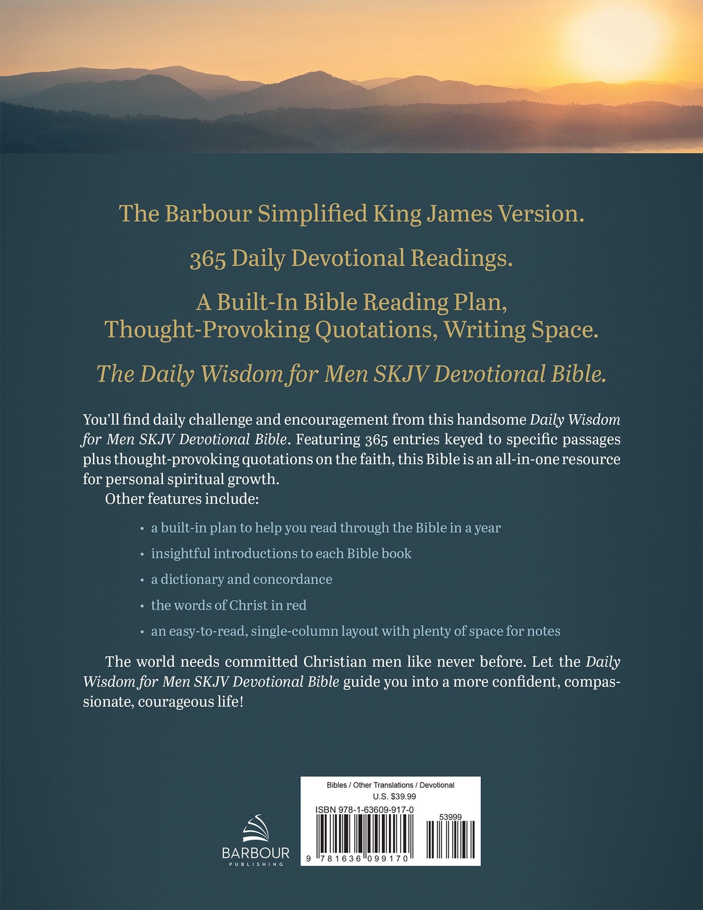 Daily Wisdom for Men SKJV Devotional Bible - The Christian Gift Company