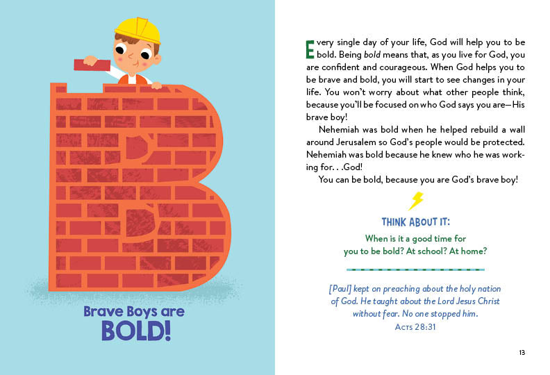 A to Z Devotions for Brave Boys - The Christian Gift Company