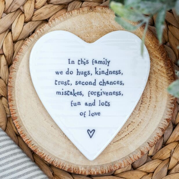 In this family - Porcelain heart - The Christian Gift Company