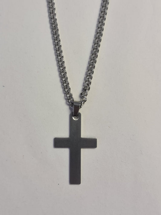 Large Plain Stainless steel Cross (28") - The Christian Gift Company