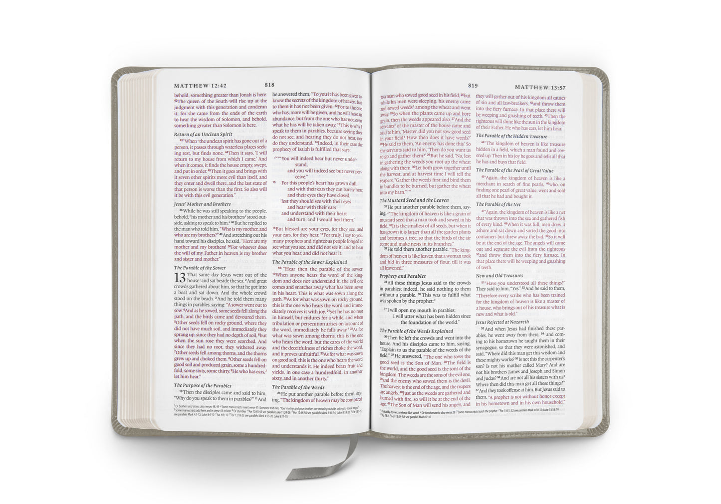 ESV Thinline Bible, Red Letter (TruTone, Stone, Branch Design) - The Christian Gift Company