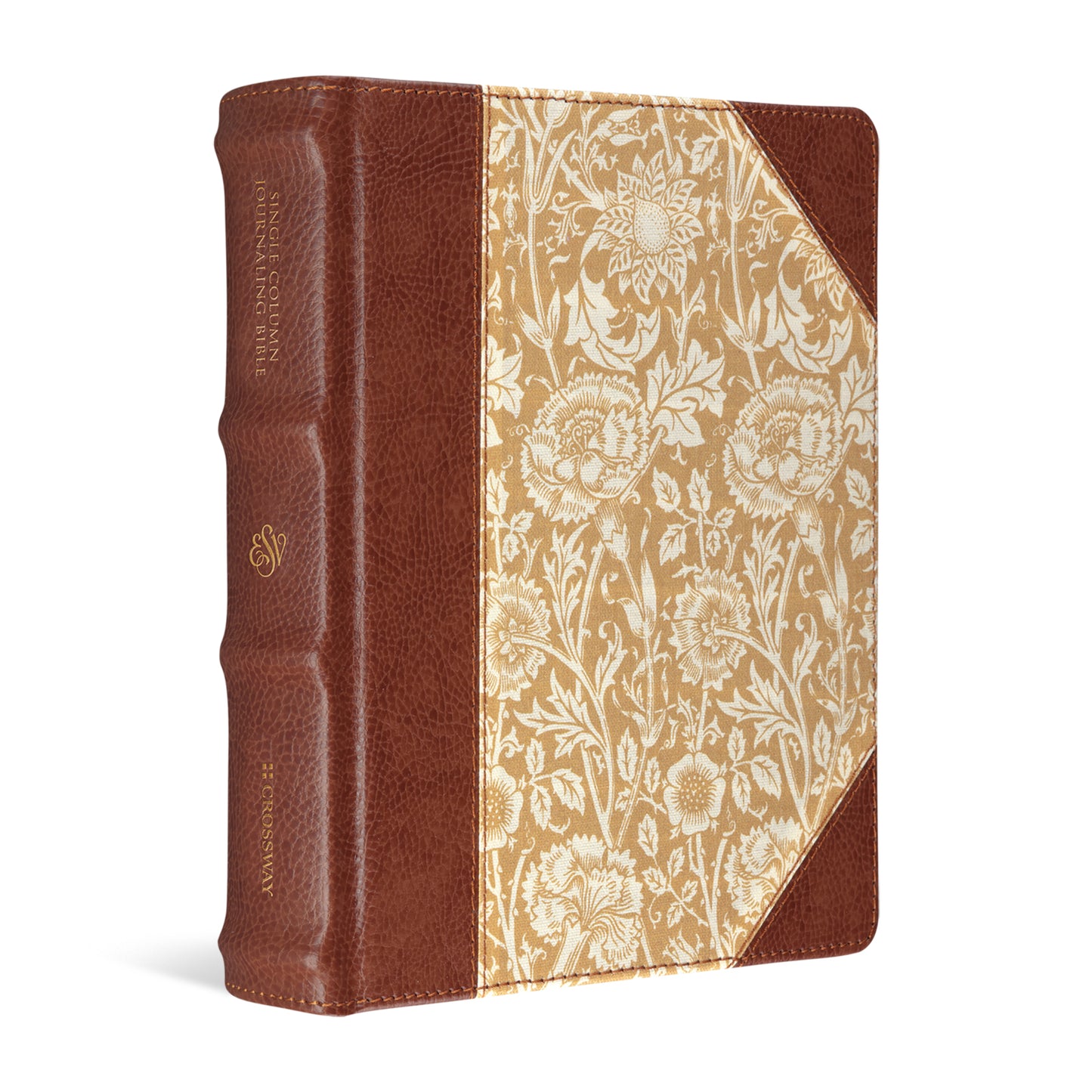 ESV Single Column Journaling Bible, Large Print (Cloth over Board, Antique Floral Design) - The Christian Gift Company