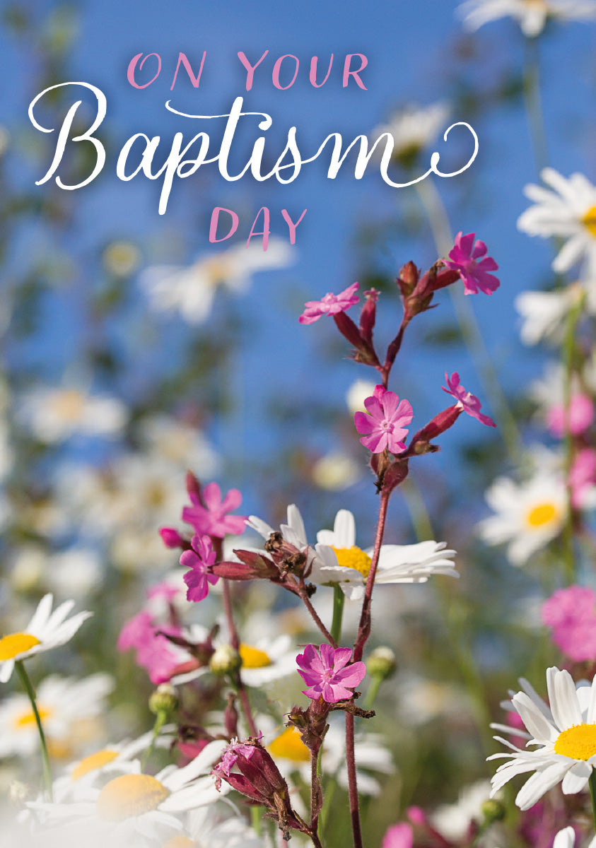 Baptism Card - Daisies - The Christian Gift Company