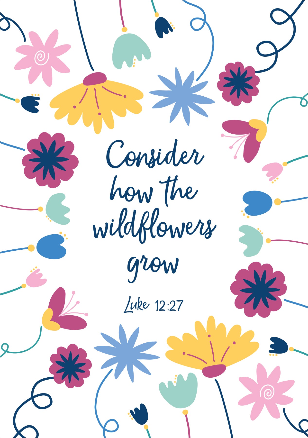 Thinking Of You Card - Wildflowers - The Christian Gift Company