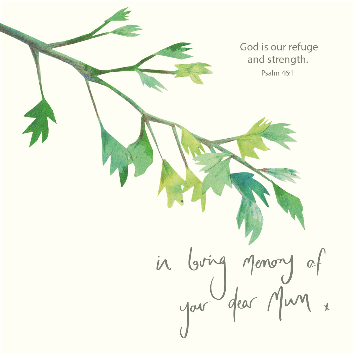 Sympathy/Loss Of Mum Card - Branch/Psalm 46:1 - The Christian Gift Company
