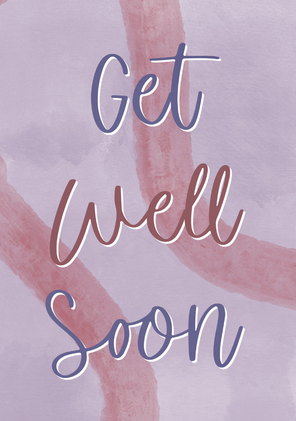 Get Well Soon Card - Purple Ribbon